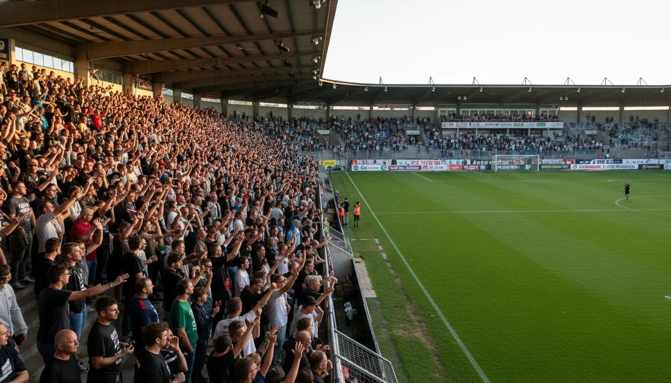 Stimmungsvolles Stadion der 2. Bundesliga mit engagierten Fans